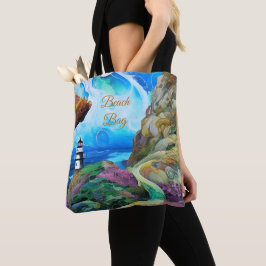 Bolsa Tote Farol sobre olhar para o mar