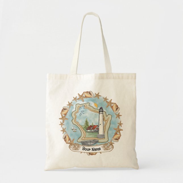 Bolsa Tote Farol Wisconsin Shells (Frente)