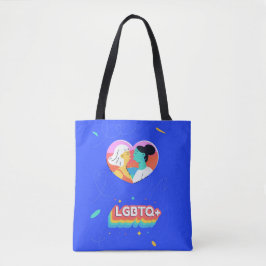 Bolsa Tote Fashiable Live with Pride Rainbow LGBTQ+ Lésbica