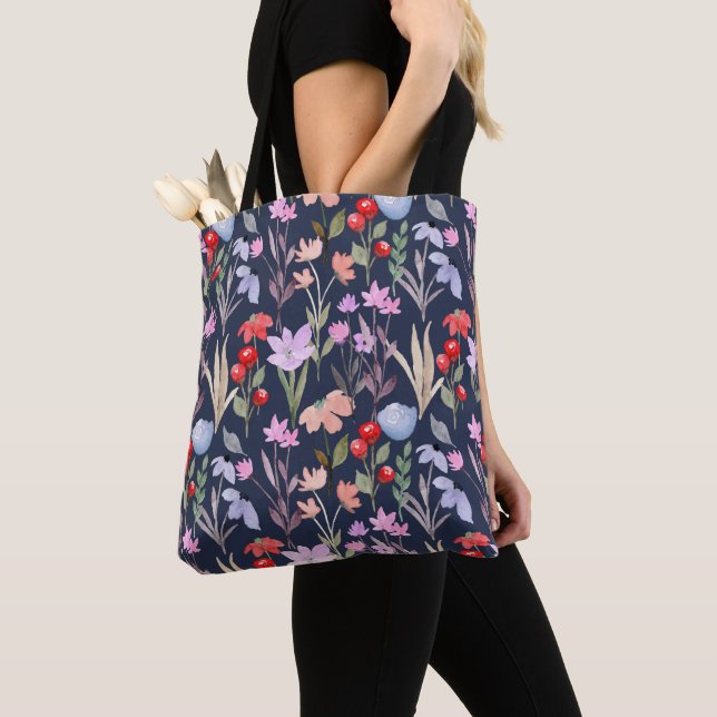 Bolsa Tote Fashion Botânico Padrão da Superfície Floral (Close Up)