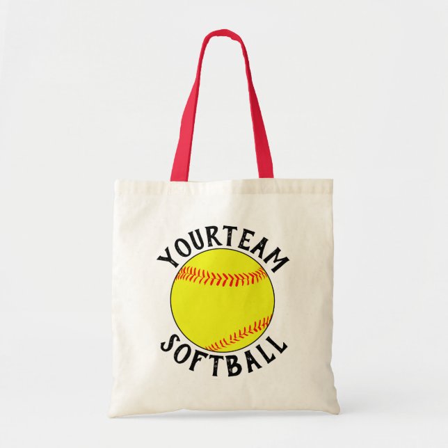 Bolsa Tote Fastpitch Softball Mom/Fan Custom Team Name Sports (Frente)
