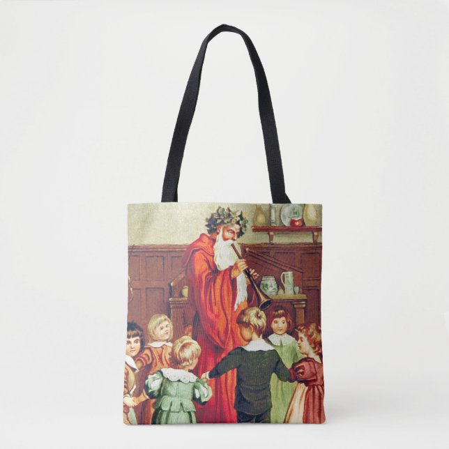 Bolsa Tote Father Christmas Blowing The Horn (Frente)
