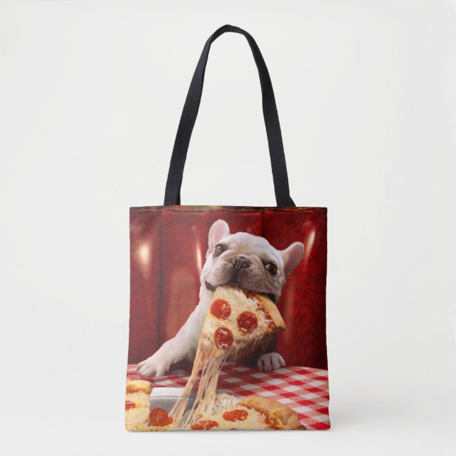 Bolsa Tote Fatia De Pizza De Comida De Cão (Frente)