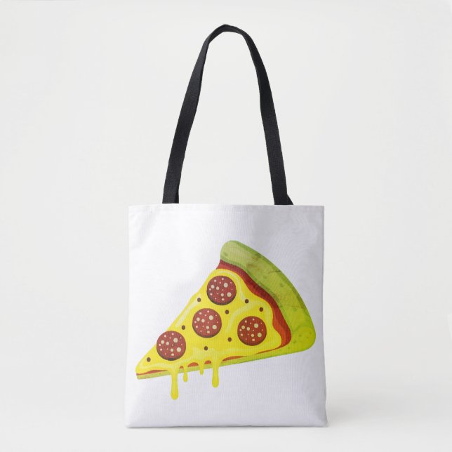 Bolsa Tote Fatia de Pizza de Pepperoni Derretido (Frente)