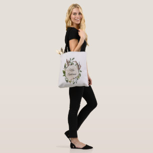 Bolsa Tote Fatia russa de madeira de giz foliar