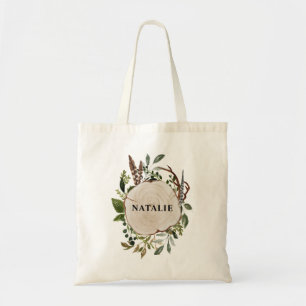 Bolsa Tote Fatia russa de madeira de giz foliar personalizada