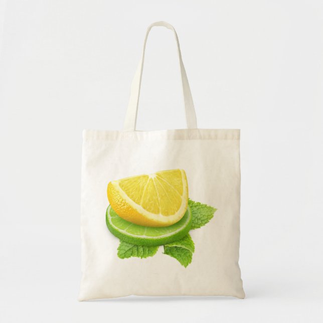 Bolsa Tote Fatias de limão e limão (Frente)
