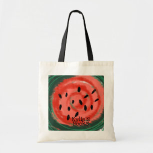 Bolsa Tote Fatias de Melancia Abstratas Biblioteca de Livros