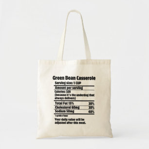 Bolsa Tote Fato de Nutrição do Casserole de Bean Verde.w