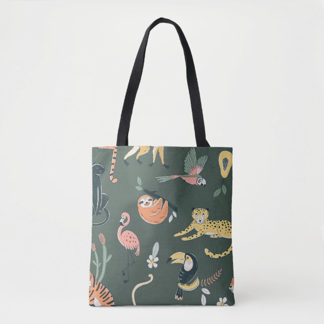 Bolsa Tote Fauna Selva Vintage Flora (Frente)
