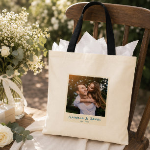 Bolsa Tote Favor de casamento com foto personalizada Noiva &