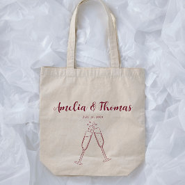 Bolsa Tote Favor de casamento em listras doodle desenhadas à 