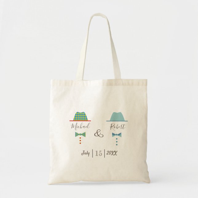 Bolsa Tote Favor de Casamento Gay (Frente)