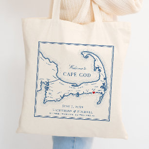 Bolsa Tote Favor de casamento Wychmere Harwich Port MA Boas-v