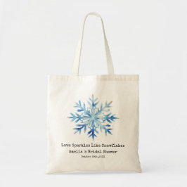 Bolsa Tote Favor de Chuva de Neve Azul para Chá de Noiva de I