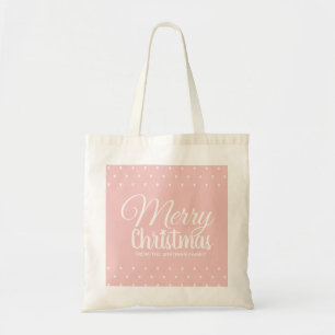 Bolsa Tote Favor de festa de Natal cor-de-rosa