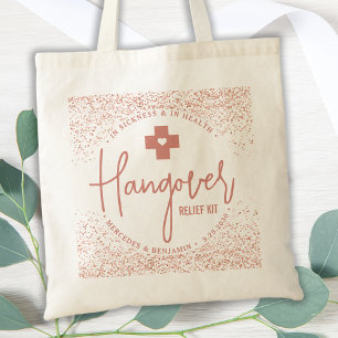 Bolsa Tote Favor do Casamento Dourado do Kit do Alivio Hangov