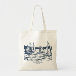 Bolsa Tote Favor Náutico de Casamento de Sailboat Tote Bag