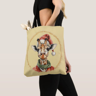 Bolsa Tote Favoritos de Natal de Animais Engraçados - Girafa