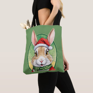 Bolsa Tote Favoritos Engraçados de Natal Animal - Coelho 5