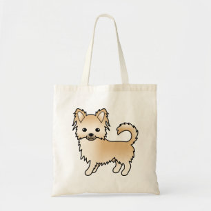 Bolsa Tote Fawn Long Casaco Chihuahua Cute Cartoon Dog