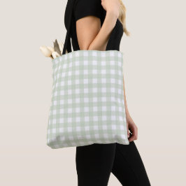 Bolsa Tote Faye Gingham Pastel Green
