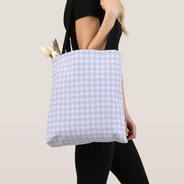 Bolsa Tote Faye Light Purple Gingham (Close Up)