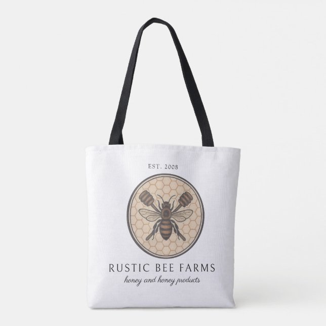 Bolsa Tote Fazenda de Abelhas Apicultor Mel Rústico (Verso)