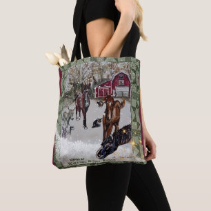 Bolsa Tote fazenda de cavalo ambulante