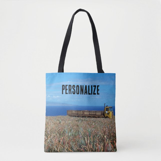 Bolsa Tote Fazenda de Oceano de Abacaxi Maui Personalizado Bo (Frente)