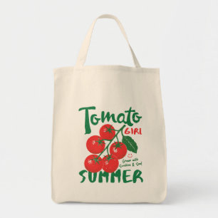 Bolsa Tote Fazenda de Tomate Fofa Fresca Jardim Vegetal Retro