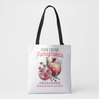 Bolsa Tote Fazenda Design de Frutas de Vintage de Pomegranato