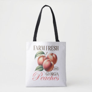 Bolsa Tote Fazenda Design de Pêssegos Frescos de Fruta