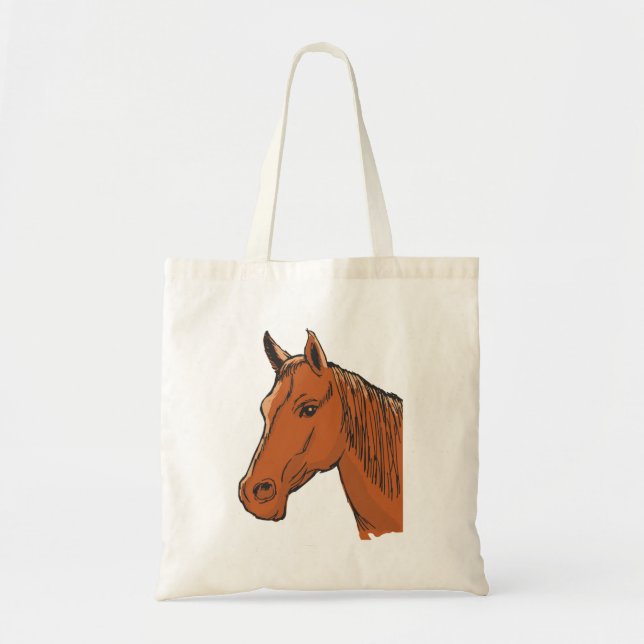 Bolsa Tote Fazenda Marrom de Cabeça de Cavalo (Frente)
