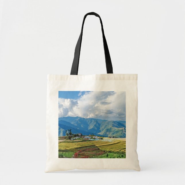 Bolsa Tote Fazenda nas montanhas orientais do Butão - Himalay (Frente)