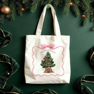 Bolsa Tote Fazenda Retro Familiar Árvores de Natal Frescas Ar