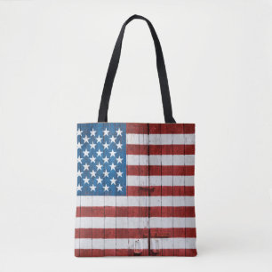 Bolsa Tote Fazendas American Flag Barn Mural