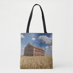 Bolsa Tote Fazendas Velho Red Barn no Campo de Trigo