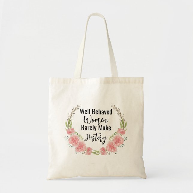 Bolsa Tote Fazer a Citação Floral do Histórico Bonita (Frente)