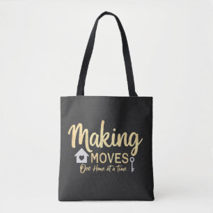 Bolsa Tote Fazer se move, uma casa por realetor de tempo