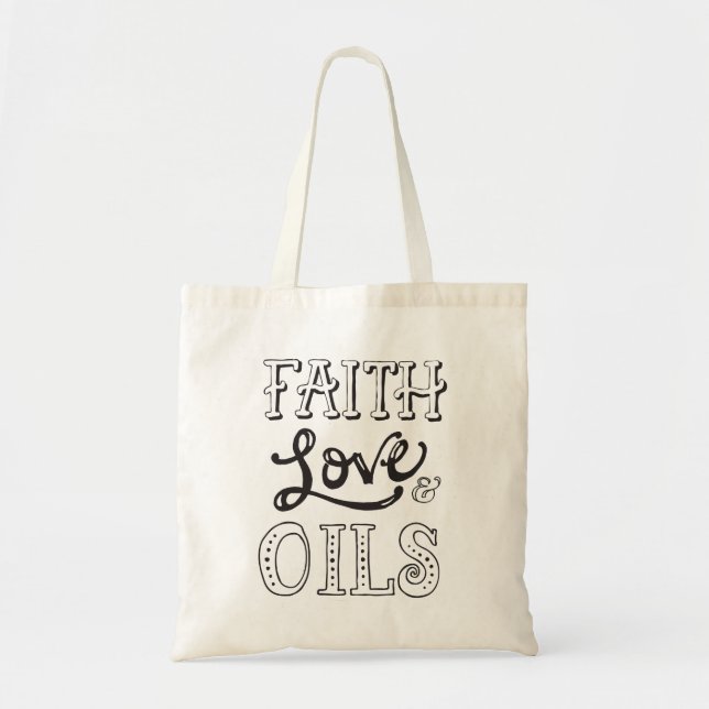 Bolsa Tote Fé, amor & óleos (Frente)