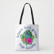 Fé Cristã Cresce Esperança Floresce Floral Tropica