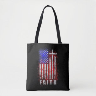 Bolsa Tote Fé Cristã Patriótica Amor Jesus Bandeira Americana