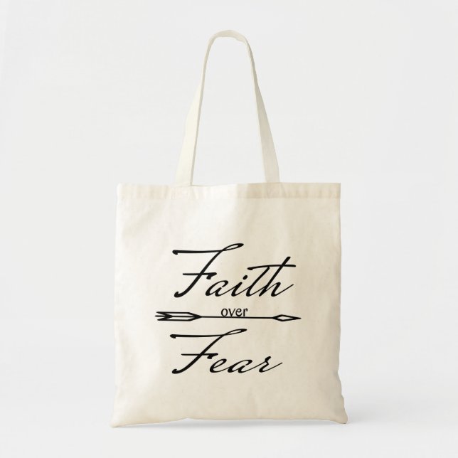 Bolsa Tote Fé Cristã sobre o Medo (Frente)
