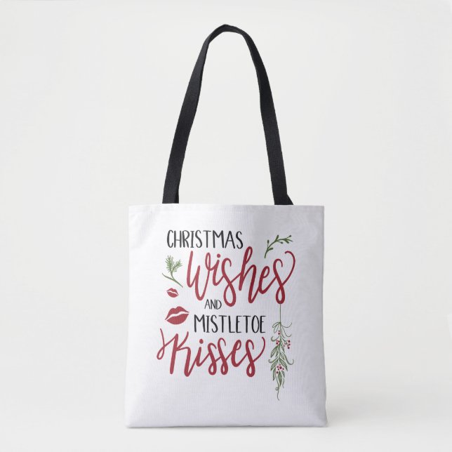 Bolsa Tote Fé de Natal e Coisa Mistura Kisses (Frente)