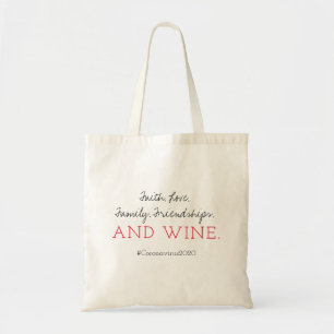 Bolsa Tote Fé.Família. Amor. e o vinho. Coronavírus