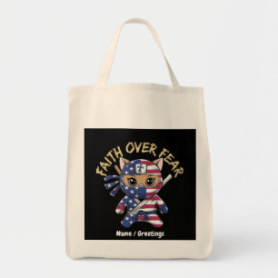 Bolsa Tote Fé sobre medo cristão inspirador personalizado