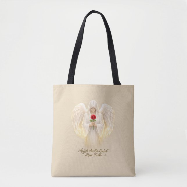 Bolsa Tote FéAngélicaCoraçãoDourado (Frente)