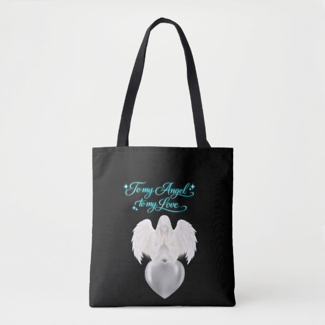 Bolsa Tote FéAngélicaCoraçãoDourado (Frente)