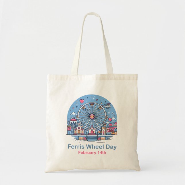 Bolsa Tote Feb 14 Ferris Wheel Day (Frente)